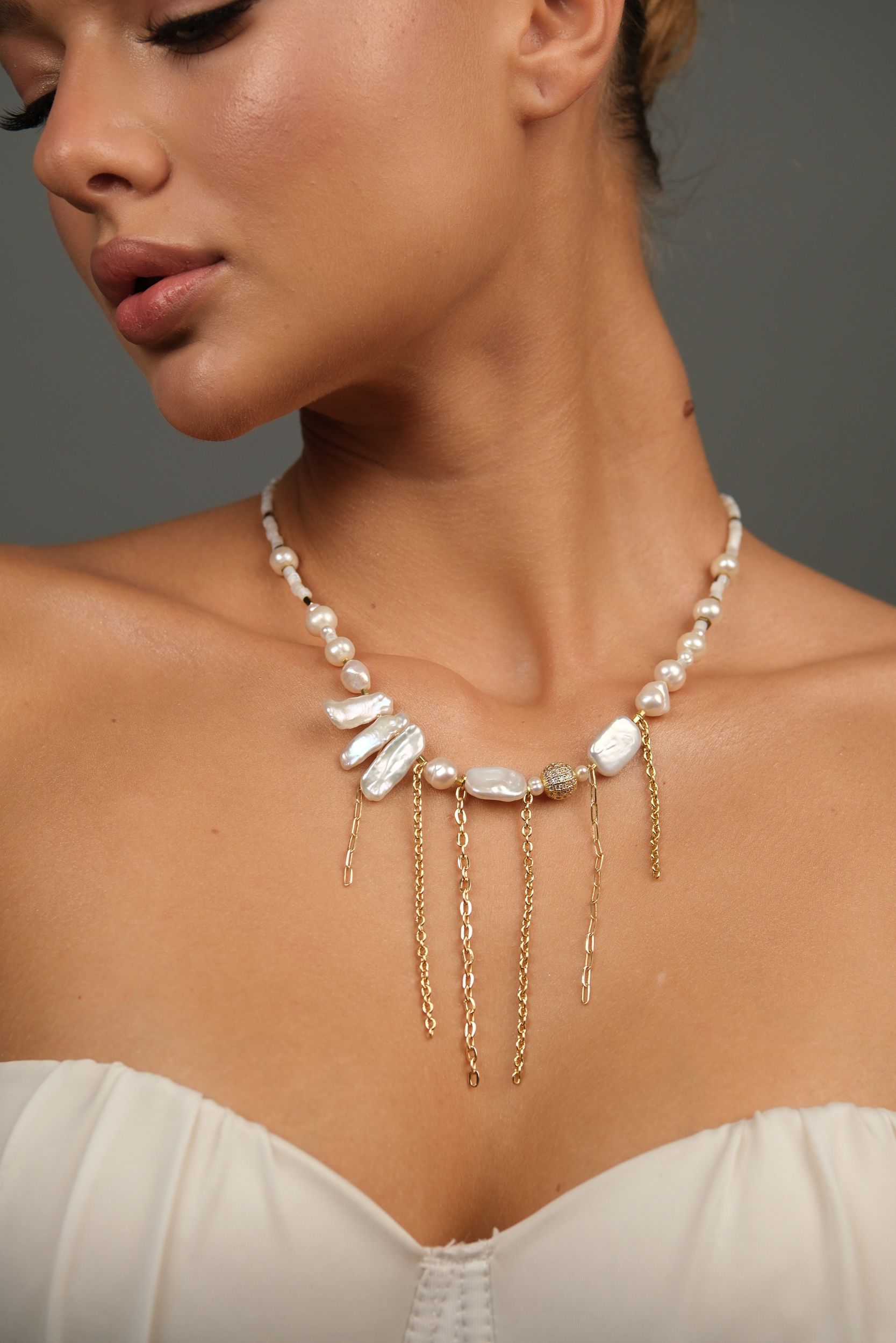 Колье «Del Mare» из натурального жемчуга и перламутра