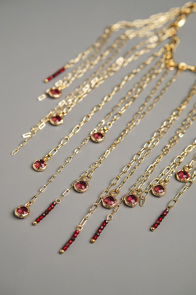 Браслет «Танго» с гранатом и кристаллами - фото 5