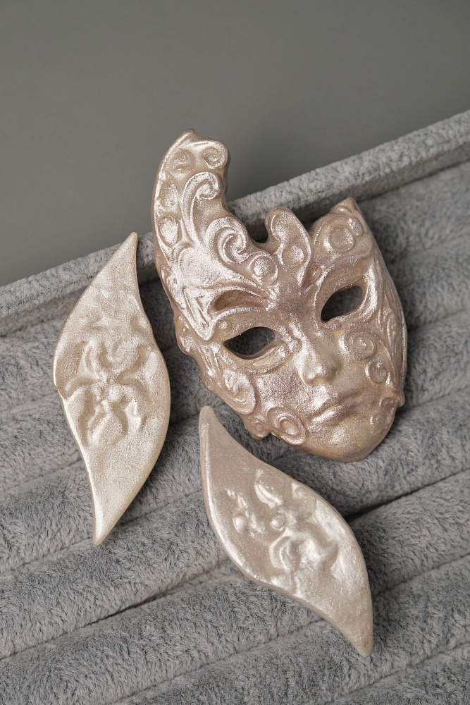 Серьги и кольцо «Карнавал». Белый жемчужный цвет - фото 4