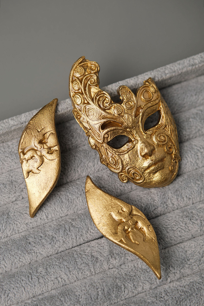 Серьги и кольцо «Карнавал». Цвет: жёлтое золото - фото 3