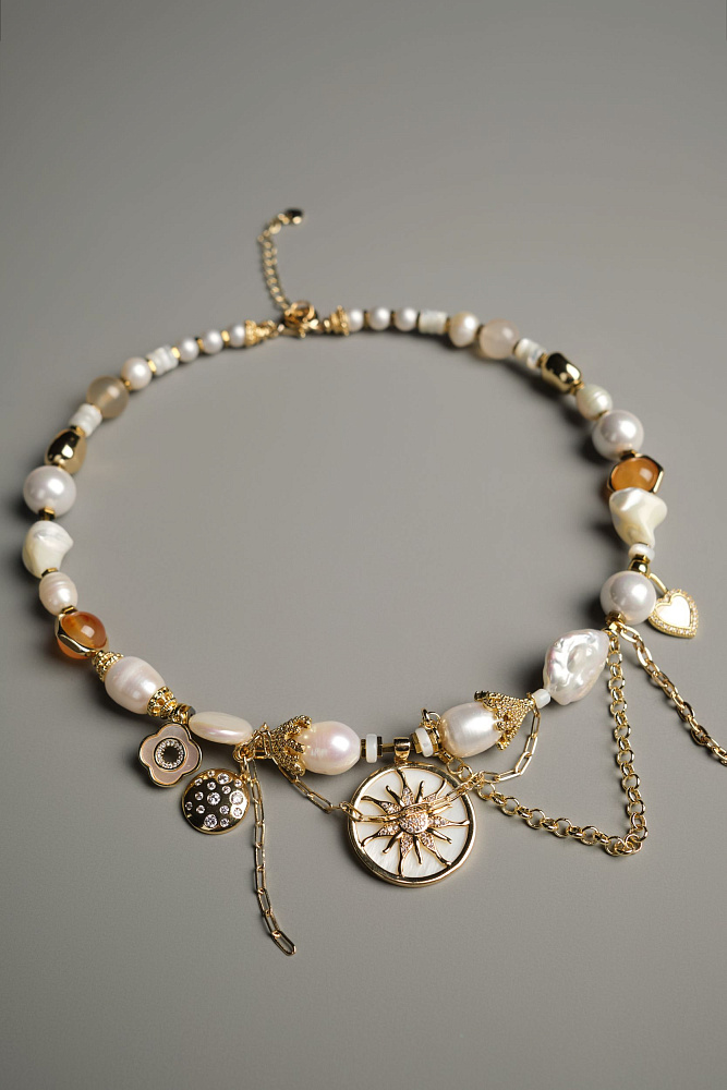 Колье «La perla» с жемчугом и сердоликом - фото 3