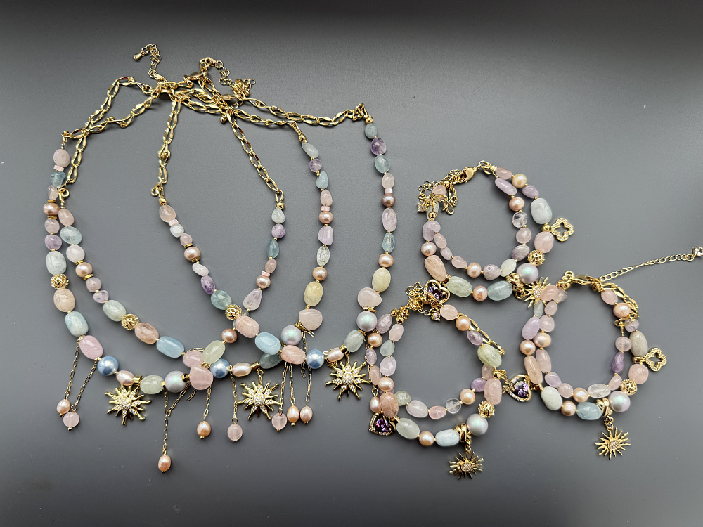 Браслет «Spring» c с морганитом и натуральным жемчугом - фото 5