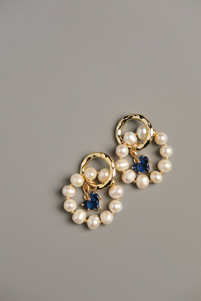 Серьги «Романтик» с синими сердечками - фото 4