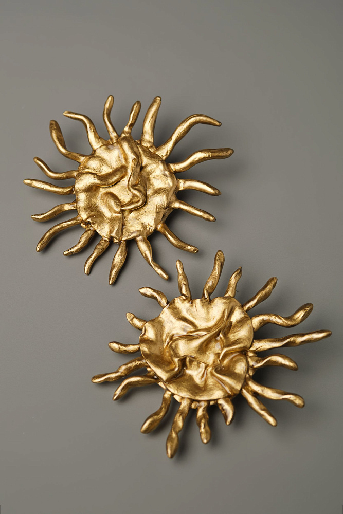 Cерьги «SUN» золотые - фото 3