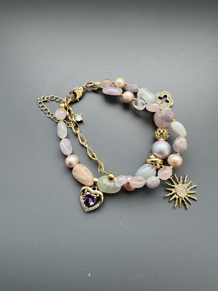 Браслет «Spring» c с морганитом и натуральным жемчугом - фото 3