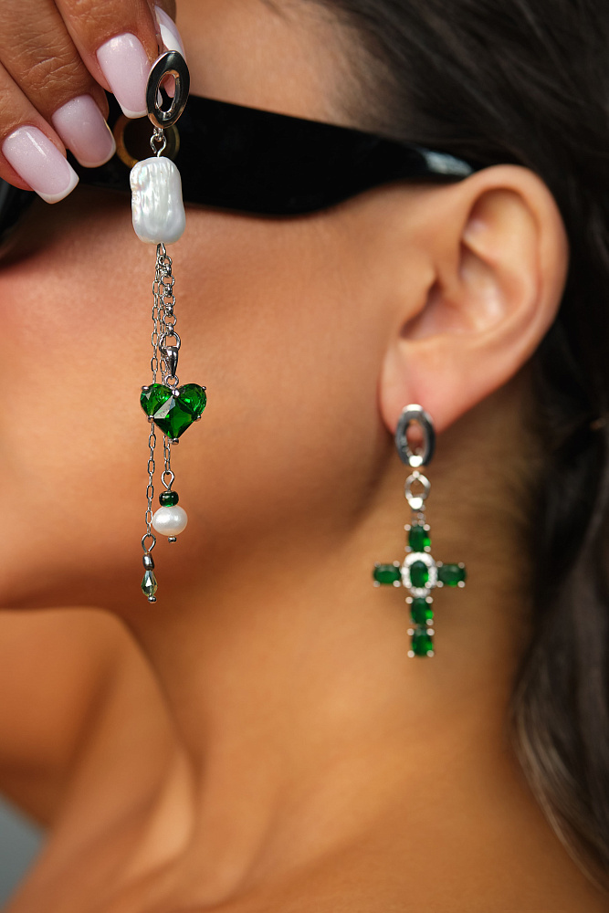 Серьги «Greece» с натуральным жемчугом 